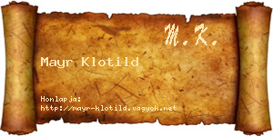 Mayr Klotild névjegykártya